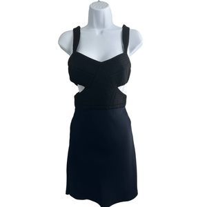 Cynthia Rowley Black/Blue Side Cutout‎ Cocktail Dress Size 2